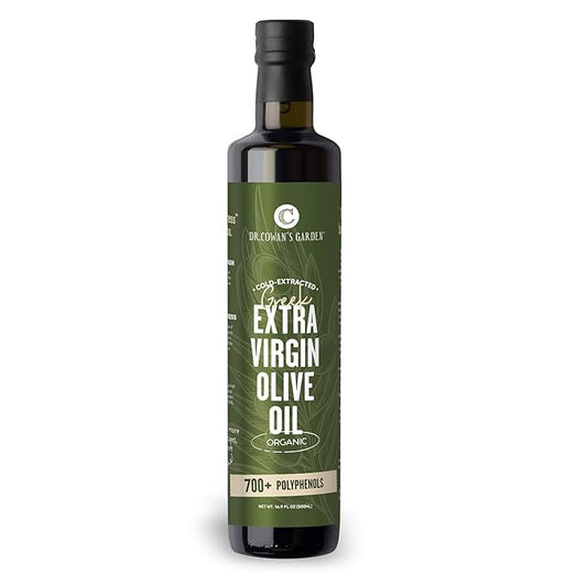 Dr. Cowan’s Garden 700+ Polyphenol Certified Organic Greek Extra Virgin Olive Oil - Single Estate Extra Virgin Olive Oil