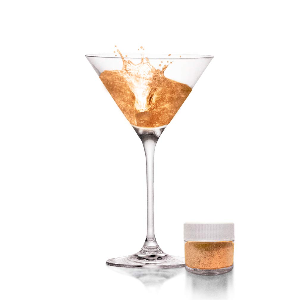 BREW GLITTER Edible Glitter For Drinks, Cocktails, Beer, Garnish Glitter &amp; Beverages | KOSHER &amp; HALAL Certified | 100% Edible &amp; Food Grade | Vegan, Gluten, Nut Free (45g Shaker, Bronze)
