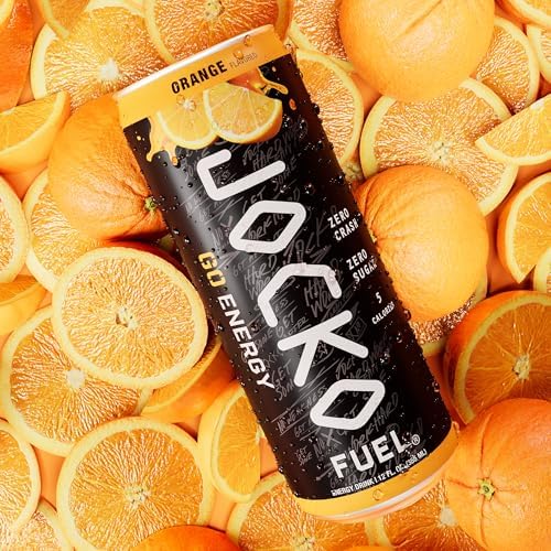 Jocko Fuel GO Energy Drinks, Afterburner Orange, 12 oz | 12 Pack | 95mg Clean, No Crash Natural Caffeine | No Sugar, Jitter Free | L-Theanine &amp; Adaptogens Lift Mood, Focus &amp; Endurance
