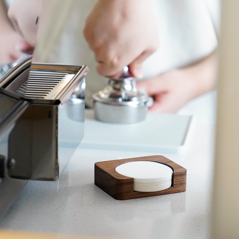 watchget Wood Espresso Paper Filter Holder Stand 58mm
