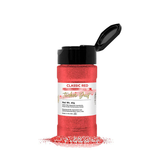BAKELL® Red Edible Glitter, 45 Gram Shaker | TINKER DUST Edible Glitter | Approved Glitter | 100% Edible Glitter | Cakes,