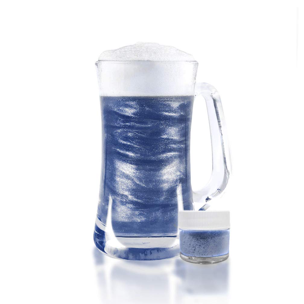 Blue BREW GLITTER Edible Glitter for Drinks, Cocktails, Beer, Garnish Glitter &amp; Beverages | KOSHER &amp; HALAL Certified | 100% Edible &amp; Food Grade | Vegan, Gluten, Nut Free (45g Shaker, Blue)