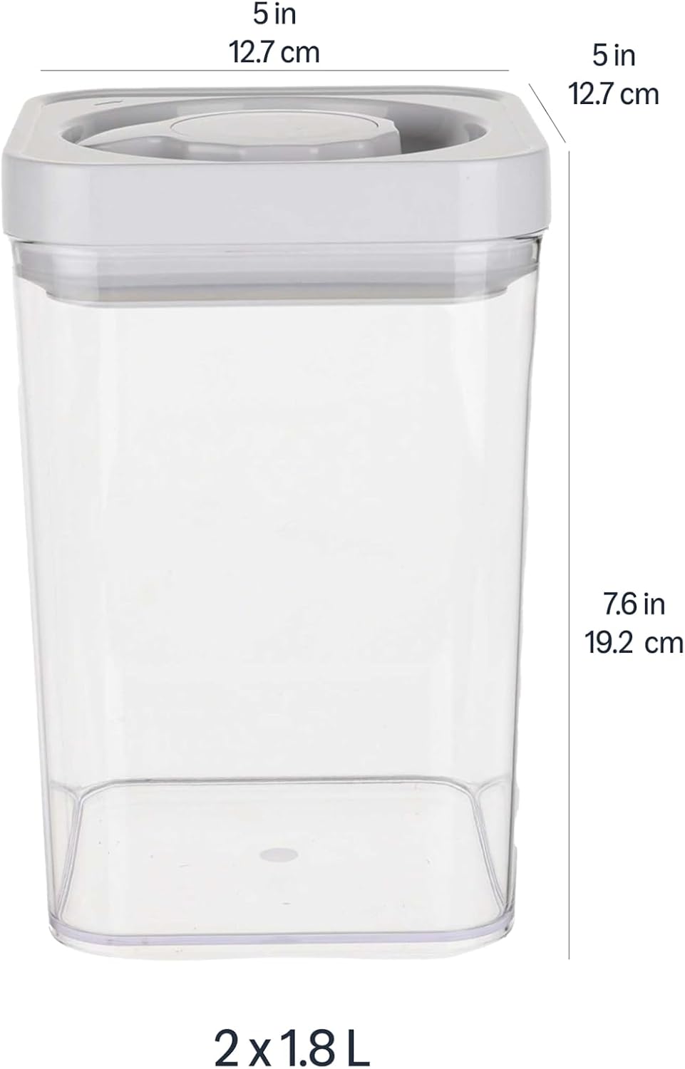 Amazon Basics Airtight Food Storage Containers, BPA Free, Dishwasher Safe, with Twist/Turn Lids, for Kitchen Pantry Organization, 10-Piece Square Set, Clear Plastic
