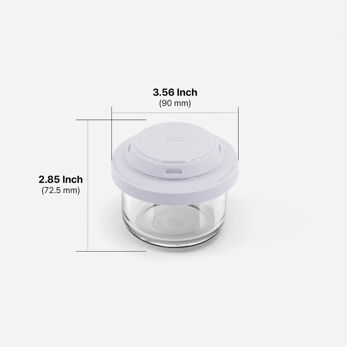 Comotomo Glass Baby Food Storage Containers, 4 oz Jars with Silicone Lids, Airtight Baby Food Prep Cups for Purees, Snacks, Daycare and Small Leftovers, Microwave and Dishwasher Safe, Set of 6