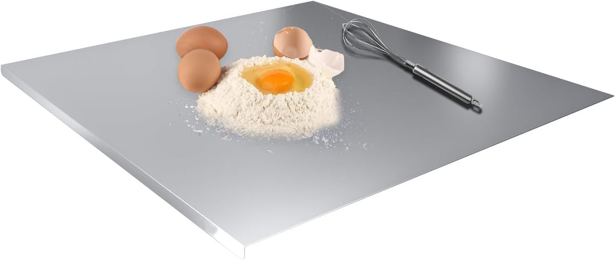 KORVOS Stainless Steel Cutting Board, Food Grade 304 Stainless Steel Cutting Boards with Lip, Metal Prep Board for Meat Fruits &amp; Baking, 15.7" x 19.7"