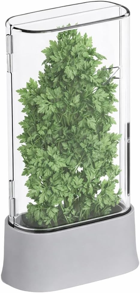 vacane Herb Keeper for Refrigerator, Fresh Herb Saver Herb Storage Containers, Cilantro Container for Fridge Asparagus Container, Dishwasher Safe