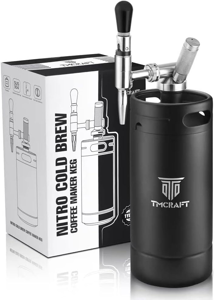 TMCRAFT 128oz Nitro Cold Brew Coffee Maker, Home Brew Coffee Keg with Stainless Steel Stout Creamer 