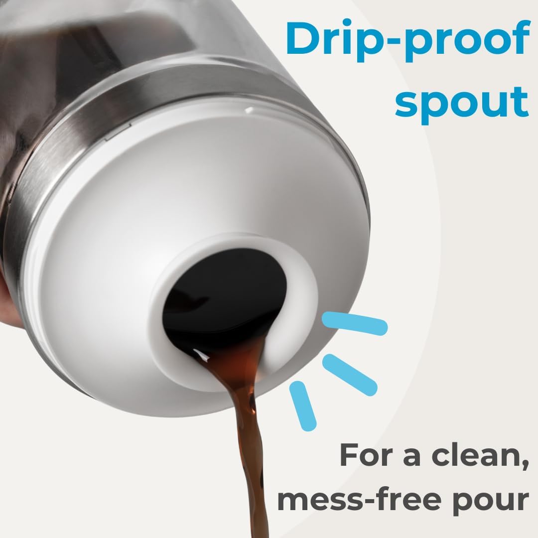 The Complete System – Cold Brew Coffee Kit with Smart Bean Canister, Stainless Steel Sifter & 500ml Dual-Filter Brewer/Carafe – Store, Sift