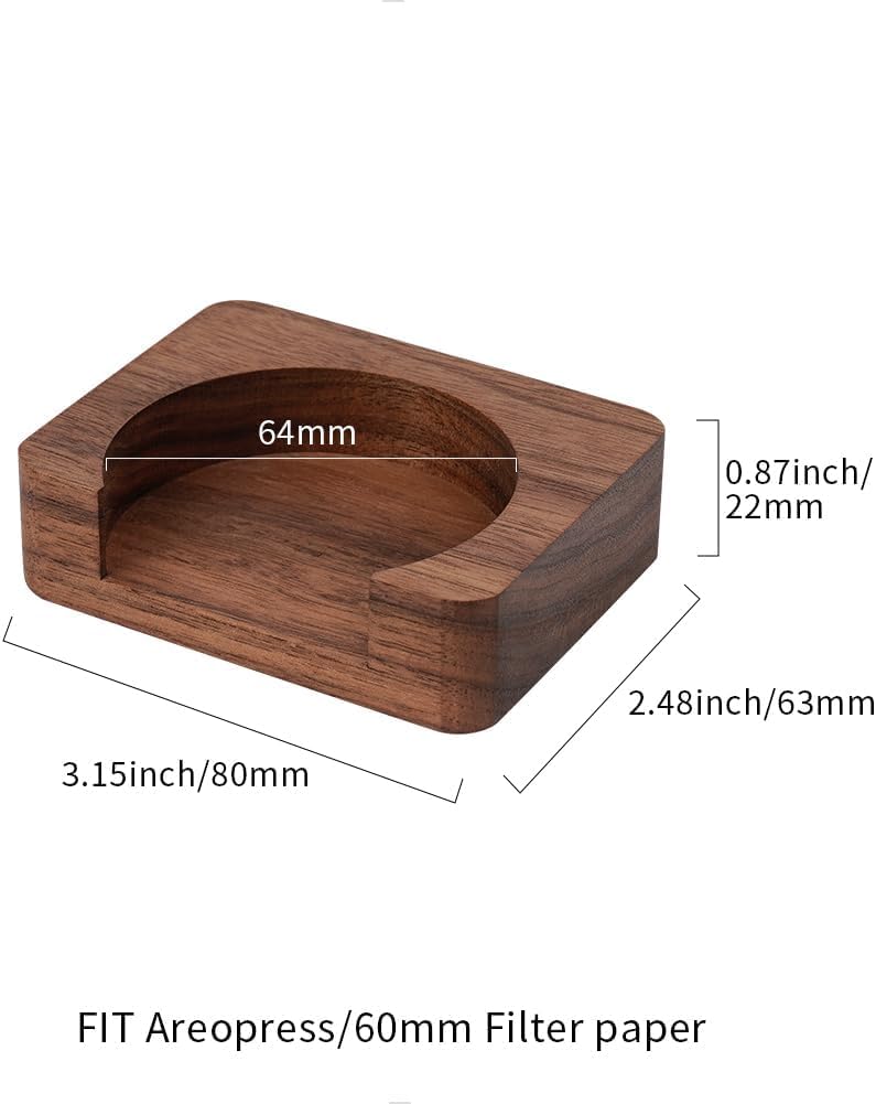 watchget Wood Espresso Paper Filter Holder Stand 63mm