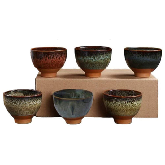 Better-Love 6PCS Handmade Ceramic Tea &amp; Sake Cups, Japanese Pottery Set