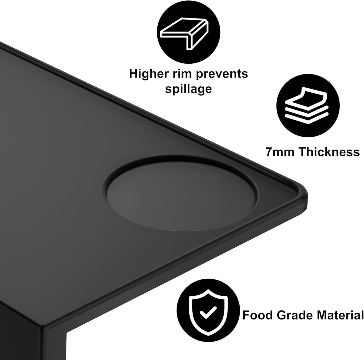 Espresso Tamping Mat, Non-Slip Silicone Tamper Mat for Espresso Machine &amp; Countertop, Barista Tamping Station Pad with Portafilter Notch &amp; 90° Counter Edge, fits 51-58.5mm