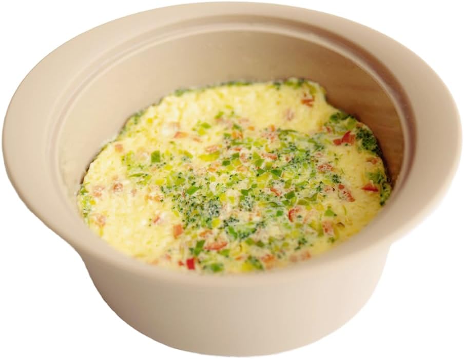 Microwave Silicone Steamer for Baby Food, Made In Korea, Oven &amp; Dishwasher Safe to 482°F, Easy Clean, Microwave Pot with Handle &amp; Lid, 100% Food Grade Steamer Bowl (Creme Brulee, 27.1oz (800ml))