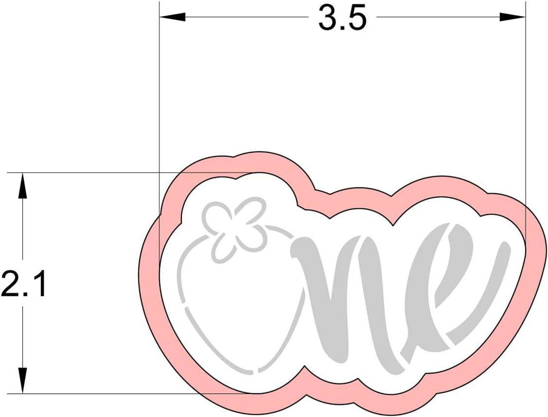 Strawberry New Born Baby kids Cookie Cutter and Stencil Set Bundle Kit PYO Cookies Paint Your Own Happy Birthday Wedding