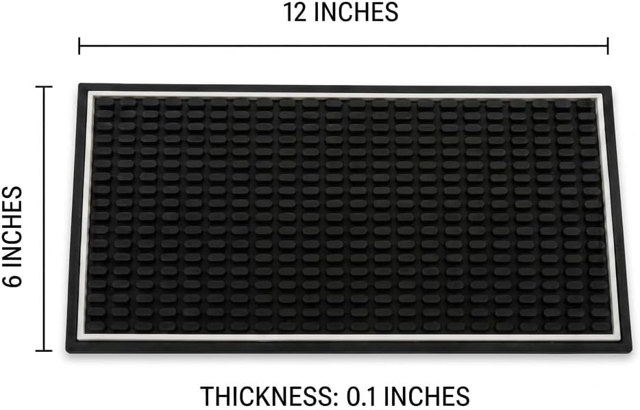 Highball &amp; Chaser Bar Mat 12in x 6in. 1cm Thick Durable and Stylish Bar Mat for Spills, Service Mat for Coffee, Bars, Restaurants CounterTop Dish Drying Mat, Glass Drying Mat (1 pack)