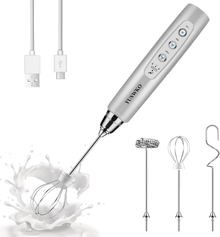 YUSWKO Handheld Milk Frother Wand for Coffee