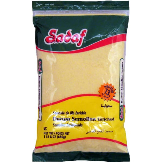 Sadaf Durum Semolina Fine - Enriched Durum Semolina for Cooking & Baking - Semolina Flour - Middle Eastern Cuisine - Kosher