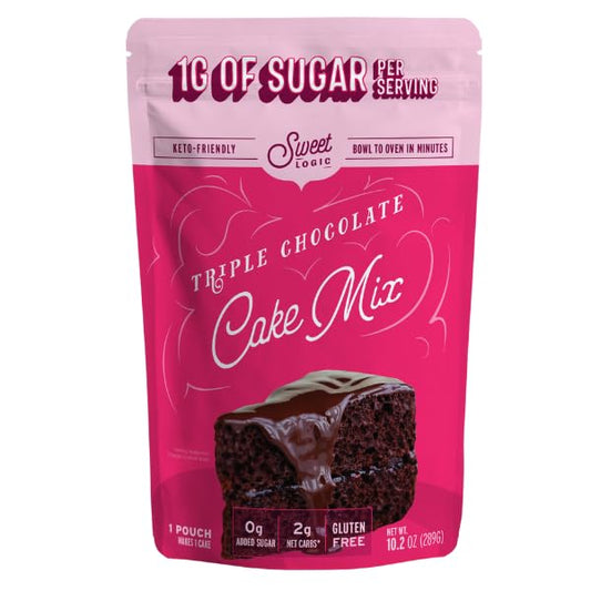 Sweet Logic Keto Baking Mix - Triple Chocolate Cake - Gluten-Free - Dairy Free - Diabetic-Friendly - High Protein - Allulose