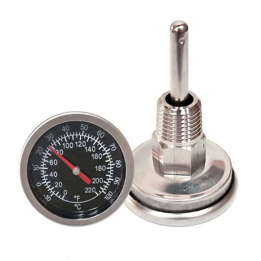 Temperature Probe Meter Gauge, Dial Thermometer NPT, Stainless 1/4 NPT Thermometer for Boiler Tea Pot Kettle