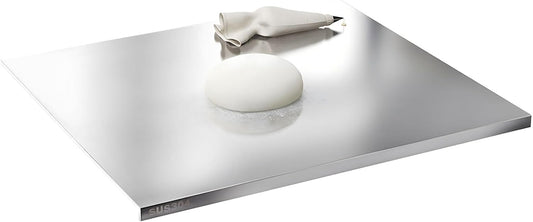 Stainless Steel Cutting Boards for Kitchen,304 Stainless Steel Chopping Boards with Lip and Non-slip silicone pad for