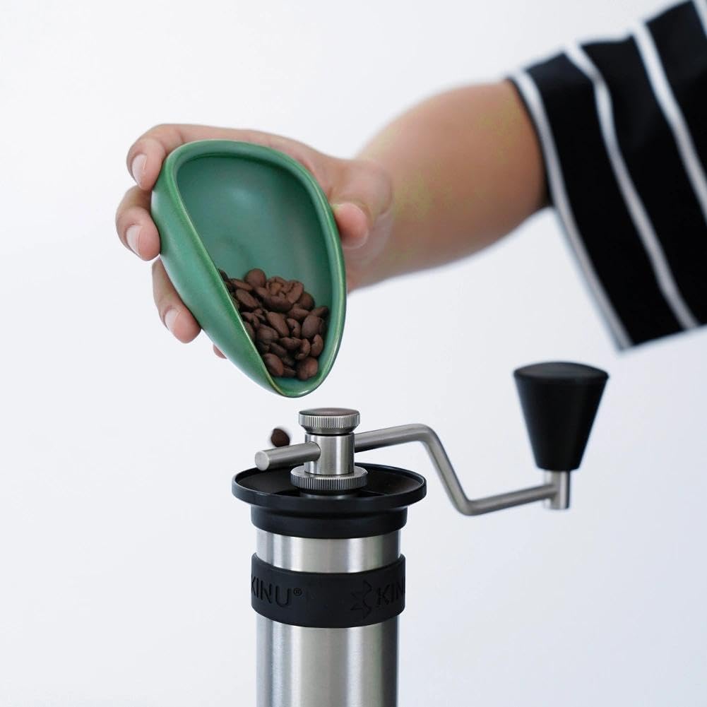 watchget Ceramic Coffee Dosing Cup &amp; Tea Storage Tray, Dark Green | Single Dose Measuring Container for Coffee Beans &amp; Loose Leaf Tea Dosing Vessel; Hold 20-25g Coffee Beans