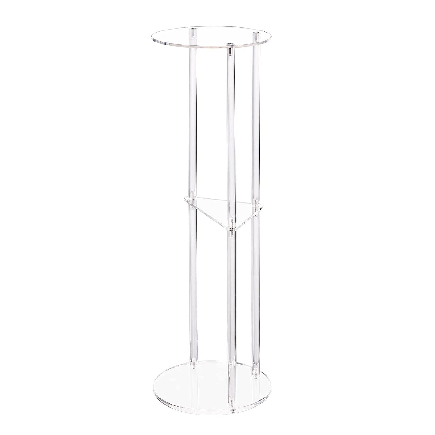Hmyhum Clear Acrylic Drink Table for Small Spaces, Small Martini Drink Side Table for Living Room, 3 Tiers, C Shaped, 8" L x 8" W x 26" H