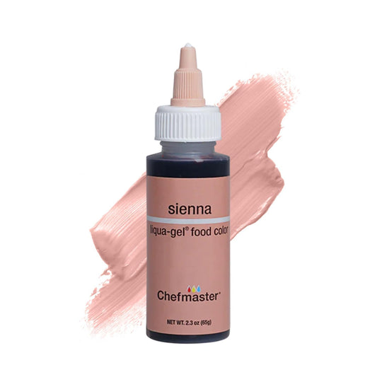 Chefmaster Sienna Liqua-Gel® Food Coloring | Vibrant Color | Professional-Grade Dye for Icing, Frosting, Fondant | Baking &amp; Decorating | Fade-Resistant | Easy-to-Use | Made in USA | 2.3 oz