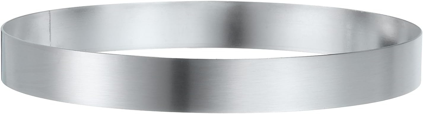 HARFINGTON Round Cake Ring 6.3 x 1 Inch Seamless Stainless Steel Pastry Mousse Dessert Ring Mirror Coating for Baking Cooking English Muffins Crumpet Making Tool