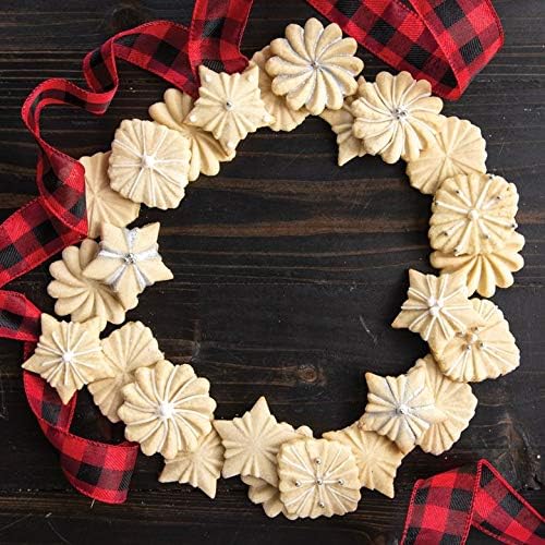 Nordic Ware Pretty Pleated Cookie Stamps Silver Cast Aluminum with Wood Handles