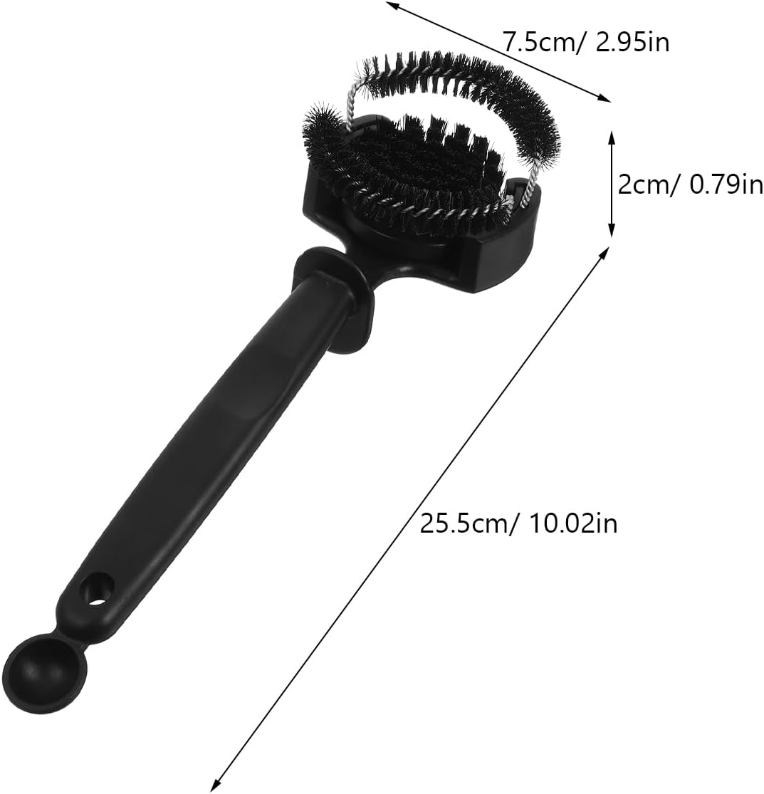 SHERCHPRY Espresso Machine Cleaning Brush with Detachable Bristles and Spoon Coffee Machine Brush Cleaner for Group Head Maintenance Handle Design 10.03 X 2.95 X 0.78 in