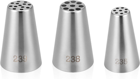 3 Pcs Grass Piping Tips, Stainless Steel DIY Piping Icing Nozzle Tool for Cake Decorating Frosting Grass, Hair, Fur on