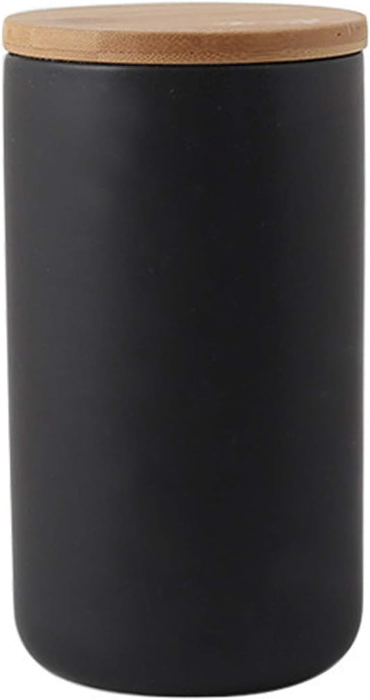 jessie Ceramic Storage Containers with Airtight Seal Bamboo Lids Kitchen Canisters for Tea Spice Seasoning Sugar Coffee