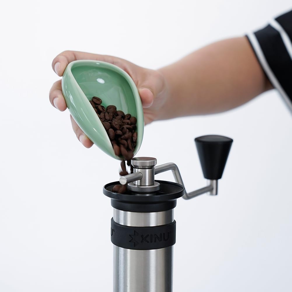watchget Ceramic Coffee Dosing Cup &amp; Tea Storage Tray, Cyan | Single Dose Measuring Container for Coffee Beans &amp; Loose Leaf Tea Dosing Vessel; Hold 20-25g Coffee Beans
