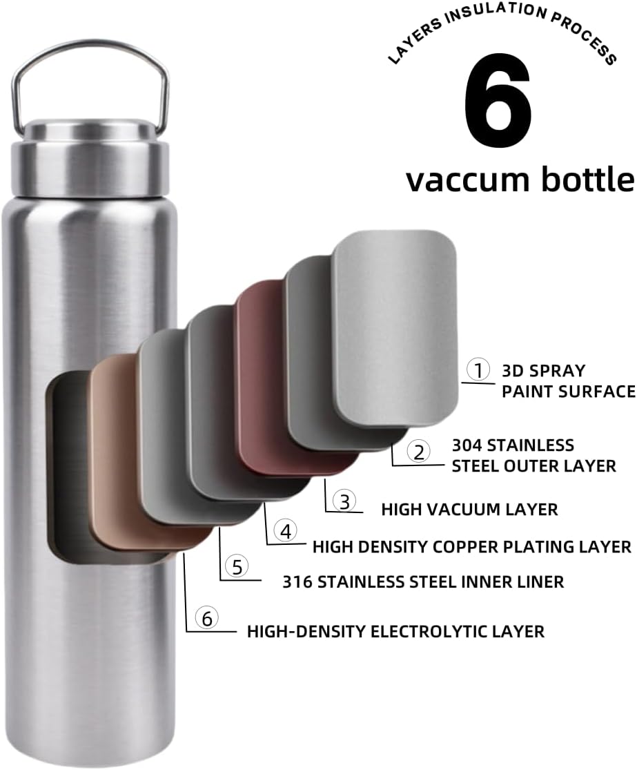CDJ 17oz Wide Mouth Vacuum Insulated Water Bottle with Tea Infuser | 316 stainless steel inner liner, BPA-free leakproof lid, 12h hot &amp; 24h cold retention, great for travel, office and gym