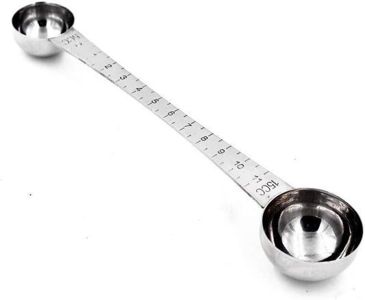 CoaGu Dual-Measure Coffee Scoop Set: 1 Tsp (5ml) & 1 Tbsp (15ml) Long-Handled Stainless Steel Scoops for Precise Coffee and