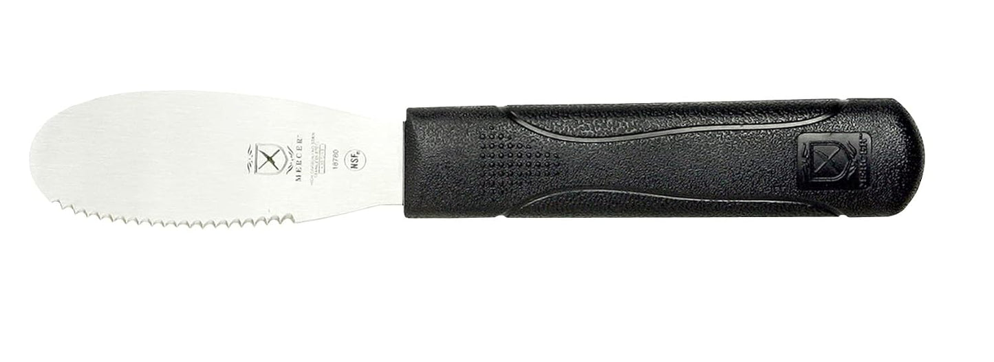 Mercer Culinary Millennia Wavy Edge Spreader, 3.5 Inch Blade, Black Handle