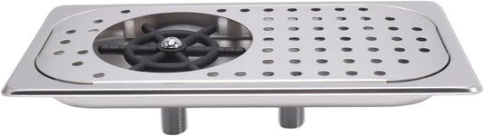 Pitcher Rinser, Stainless Steel Countertop Cup Washer Spray Rinser, Glass Rinser with Multi Angle Outlet Water, Drain and Drip Tray, Hose, for Home Kitchen Hotel Cafe (1)