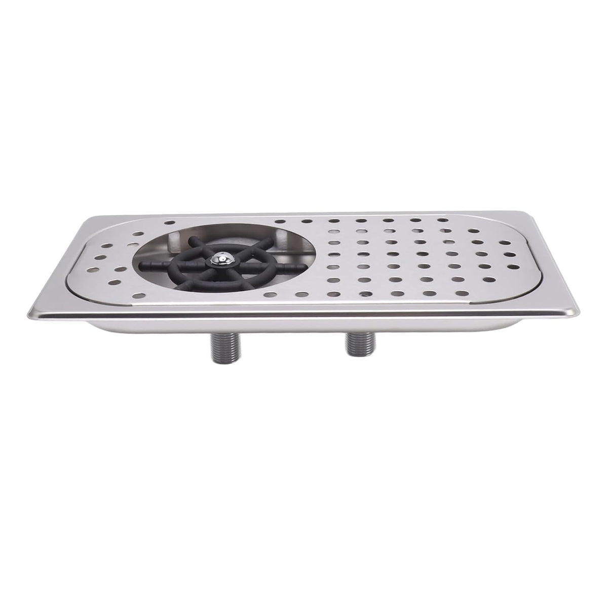Pitcher Rinser, Stainless Steel Countertop Cup Washer Spray Rinser, Glass Rinser with Multi Angle Outlet Water, Drain and Drip Tray, Hose