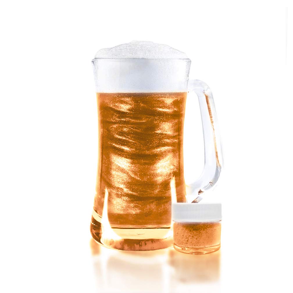BREW GLITTER Edible Glitter For Drinks, Cocktails, Beer, Garnish Glitter &amp; Beverages | KOSHER &amp; HALAL Certified | 100% Edible &amp; Food Grade | Vegan, Gluten, Nut Free (45g Shaker, Bronze)