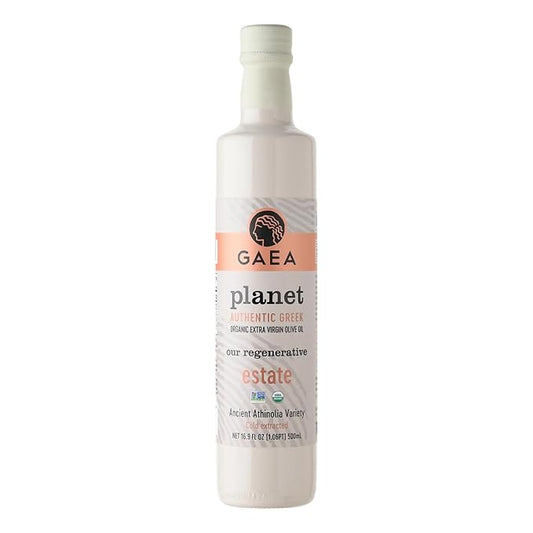 GAEA PLANET Organic Extra Virgin Olive Oil, 16.9 fl oz | Cold Extracted Greek Olive Oil from Our Regenerative Estate |