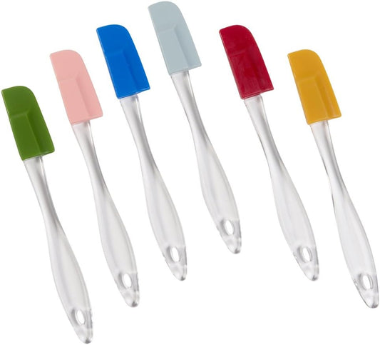 Evelots Set of 6 Mini Silicone Spatulas for Kitchen Cooking & Baking, Small Silicone Cooking Utensils, Heat Resistant BPA