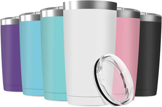 20oz Tumbler Vacuum Insulated Travel Mug with Lids, Stainless Steel Double Wall Thermal Coffe Cup for Home, Office, Outdoor