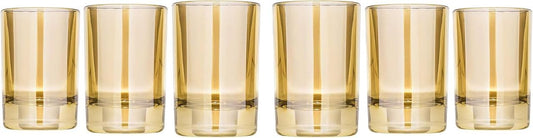 Honey Shot Glasses Set of 6 — 1.5 oz Amber Heavy Base Drinking Glass for Tequila, Vodka, Espresso — Elegant Barware Gift Pack