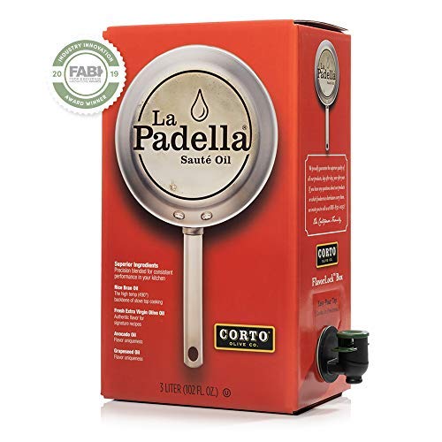 Corto La Padella® High Smoke Point Cooking Oil | Chef-Grade Sauté Oil Blend with Grapeseed, Avocado, Rice Bran Oils | Oxygen-Free FlavorLock Box | 3L