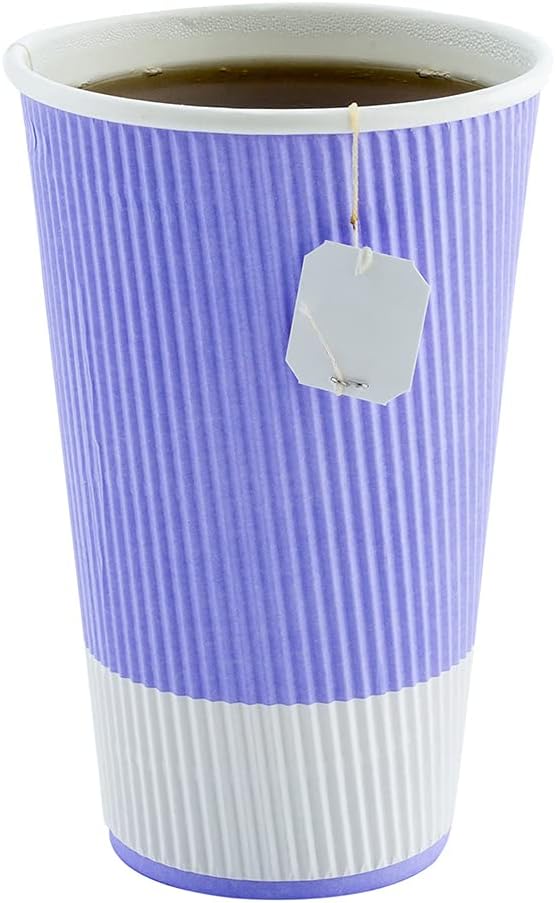 Restaurantware 16 oz Purple Paper Light Coffee Cup, 25 Pack