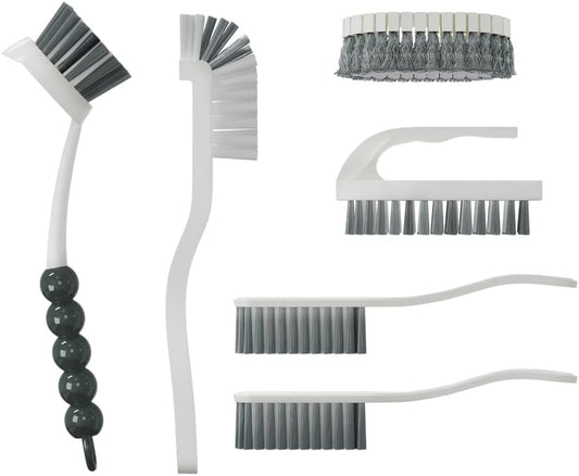 6 PCS Cleaning Brush, Scrub Brush Set for Kitchen and Bathroom Household Use with Various Brushes for Cleaning Dishes,