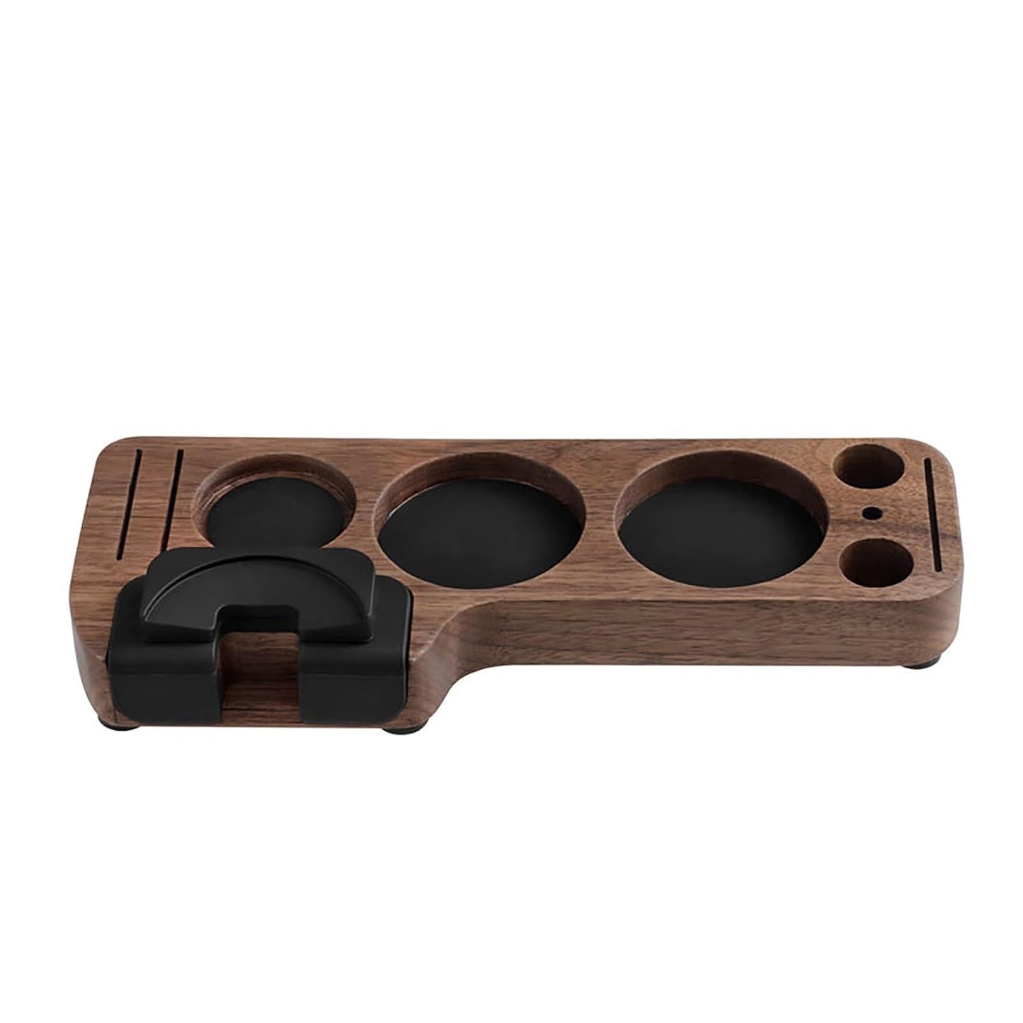 Joyeee Wooden Espresso Tamping Station, Portafilter Tamping Stand Espresso Coffee Organizer Box Fit for Storage 51, 53, 58MM Espresso Tamper Mat Portafilter Holder, (Accessories not included)