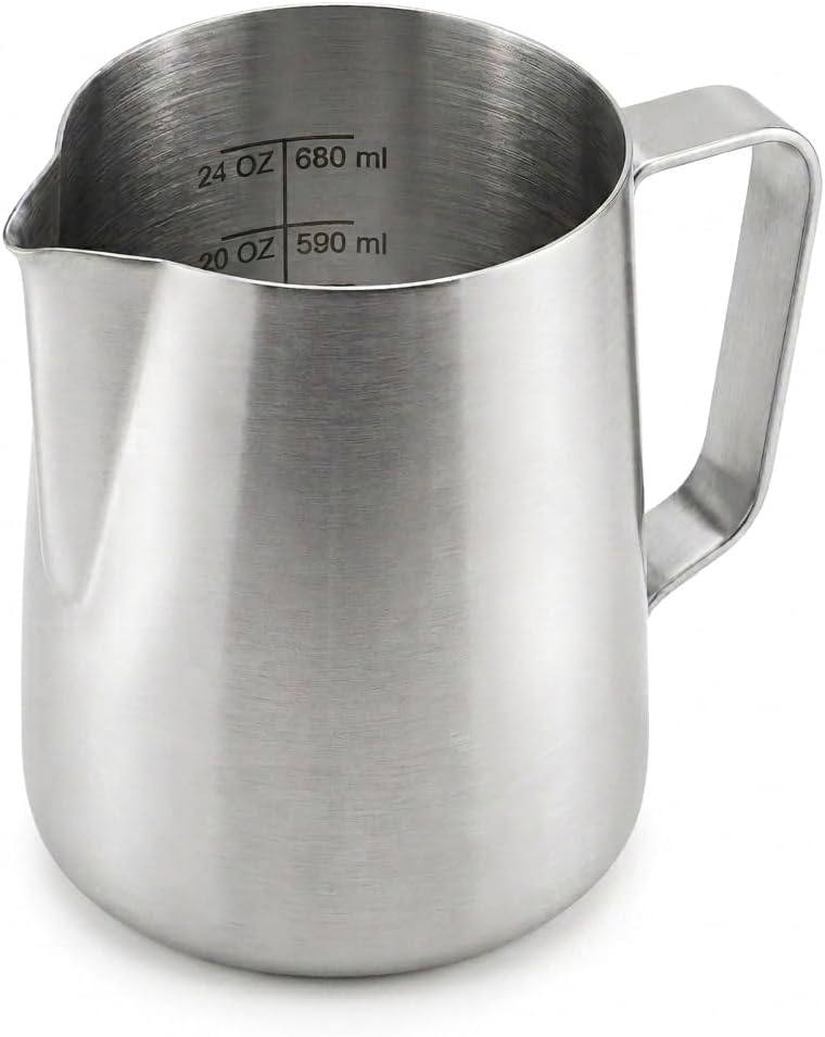 Rattleware 32 Oz Etched Milk Frothing Pitcher Latte Art Espresso Stainless