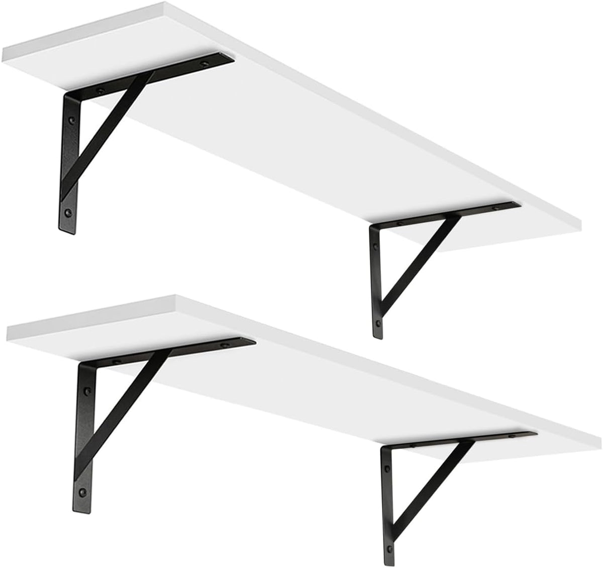DINZI LVJ Wall Shelves, 23.6" Long Floating Shelves with Metal Brackets