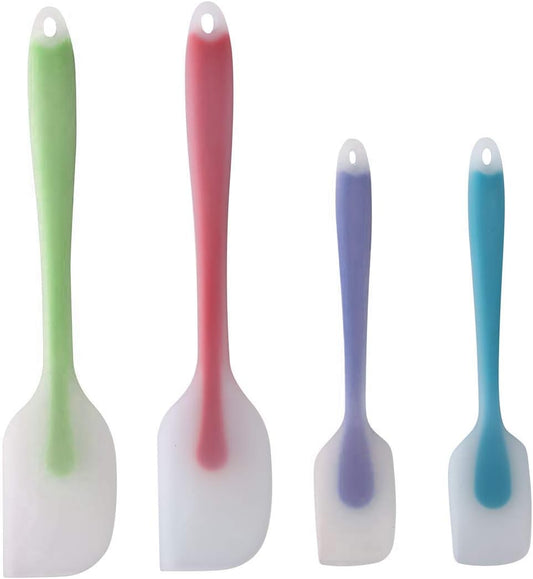 Silicone Spatulas Set of 4 - Heat Resistant Non-Stick Flexible Rubber with Solid Stainless Steel Core Kitchen Essential