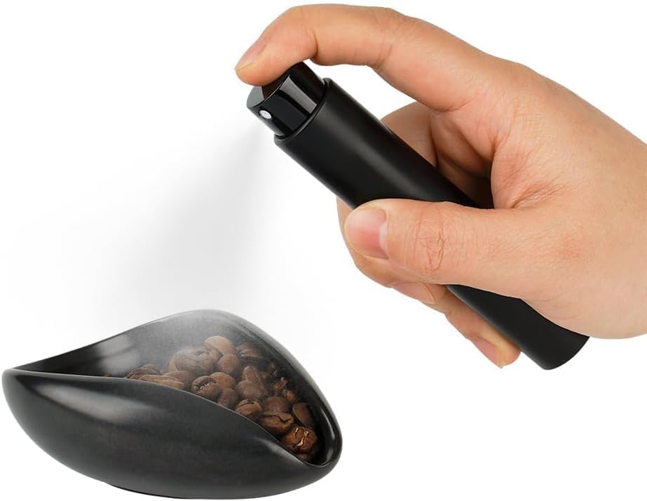 watchget Coffee Bean Dosing Cup &amp; RDT Spray Bottle Kit, Black | 10ml Static Reducing Sprayer; Ceramic Single Dose Tray for Coffee &amp; Tea;Espresso Brewing Accessory for Home &amp; Espresso Bars